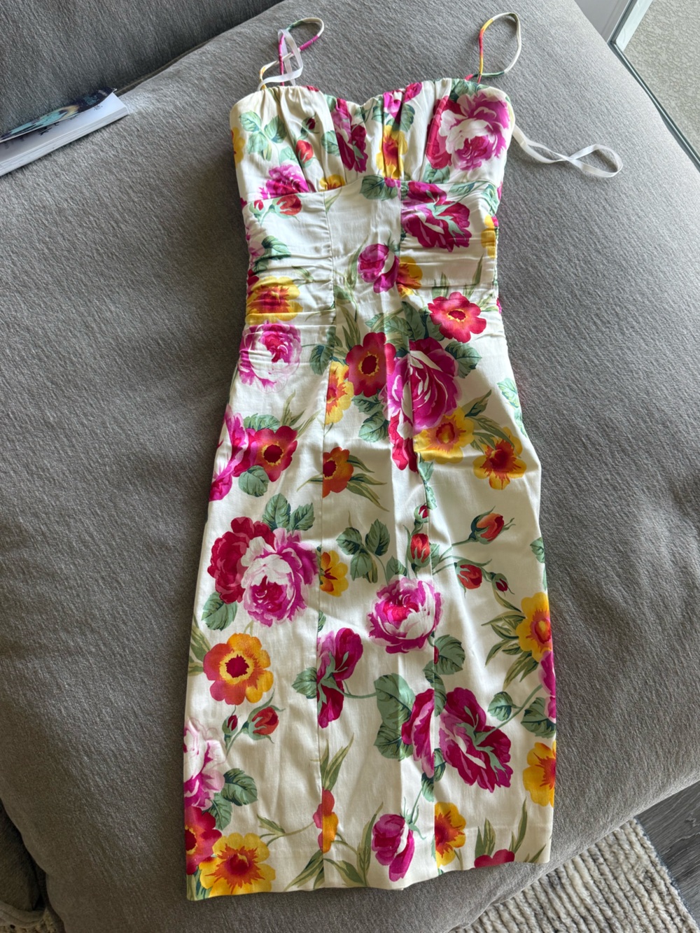 Cache floral ruched dress